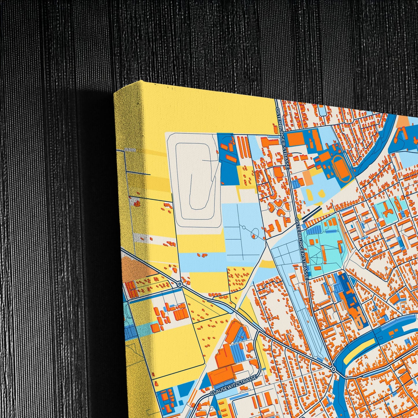 Stendal Germany Colorful City Map Canvas Print Detail