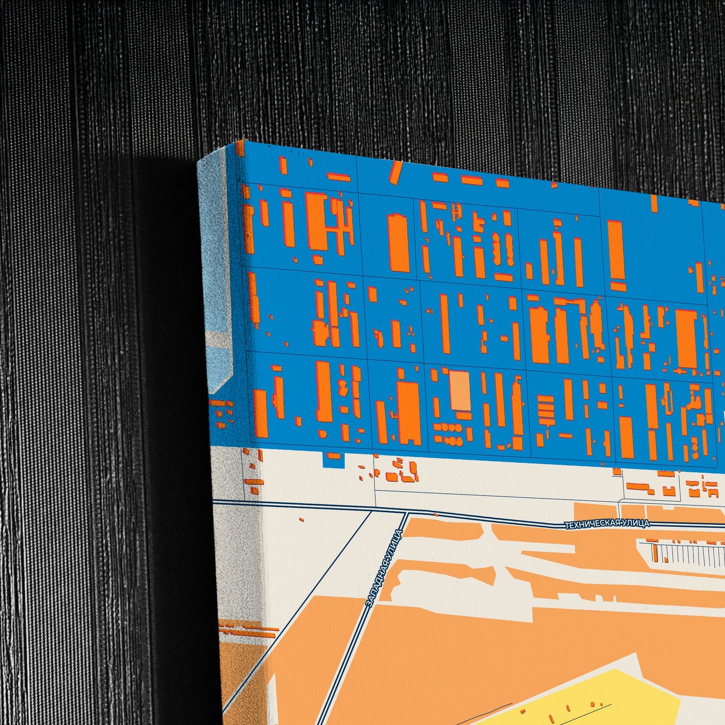 Стерлитамак Russia Colorful City Map Canvas Print Detail