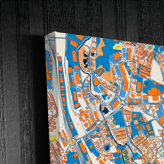 Stoke-On-Trent England Colorful City Map Canvas Print Detail