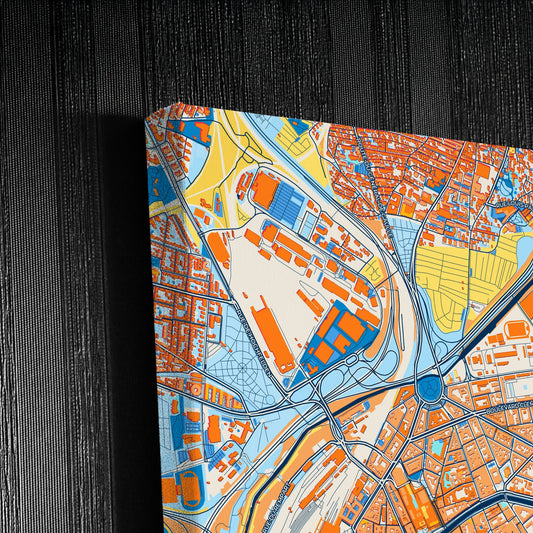 Strasbourg France Colorful City Map Canvas Print Detail