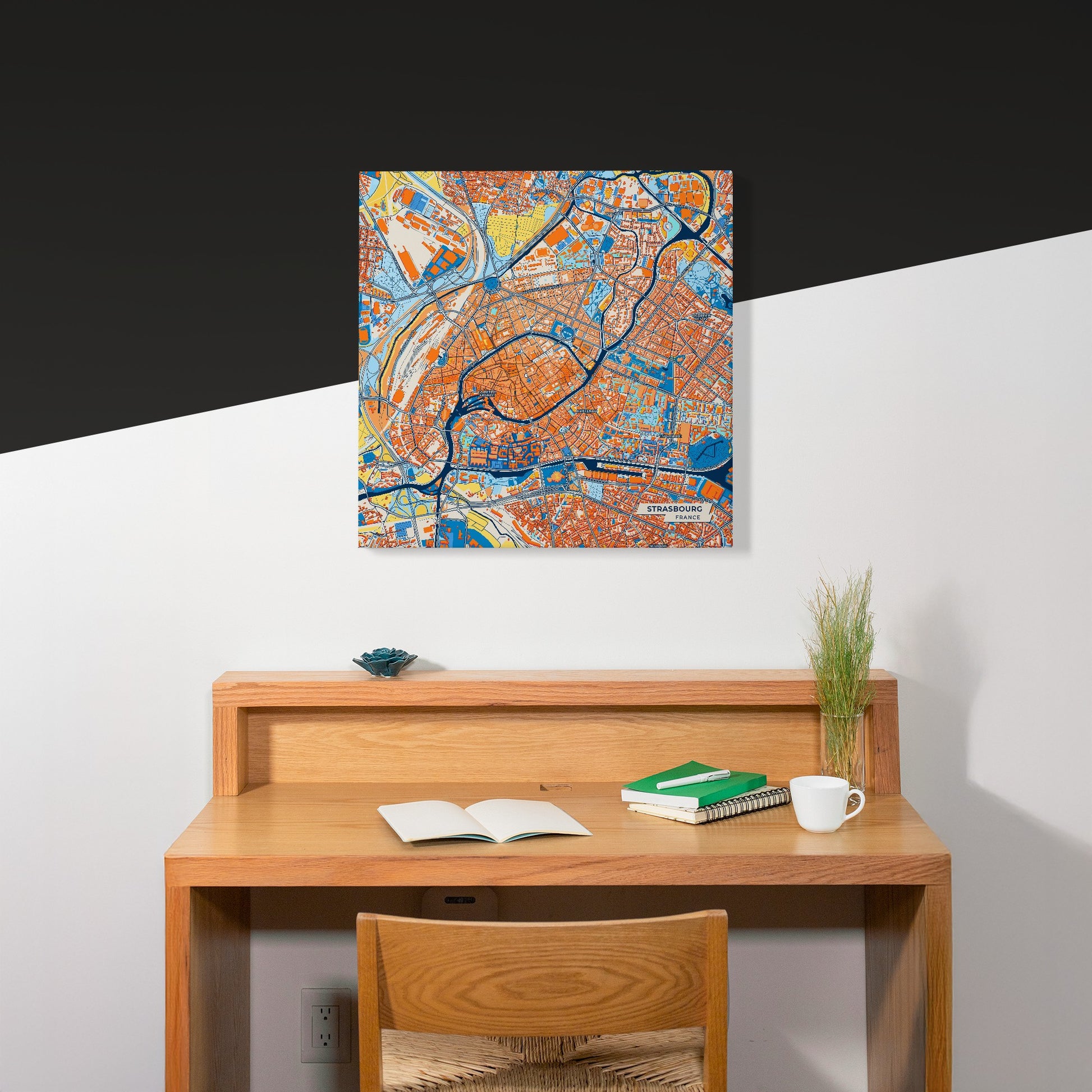 Strasbourg France Colorful City Map Canvas Print Scene