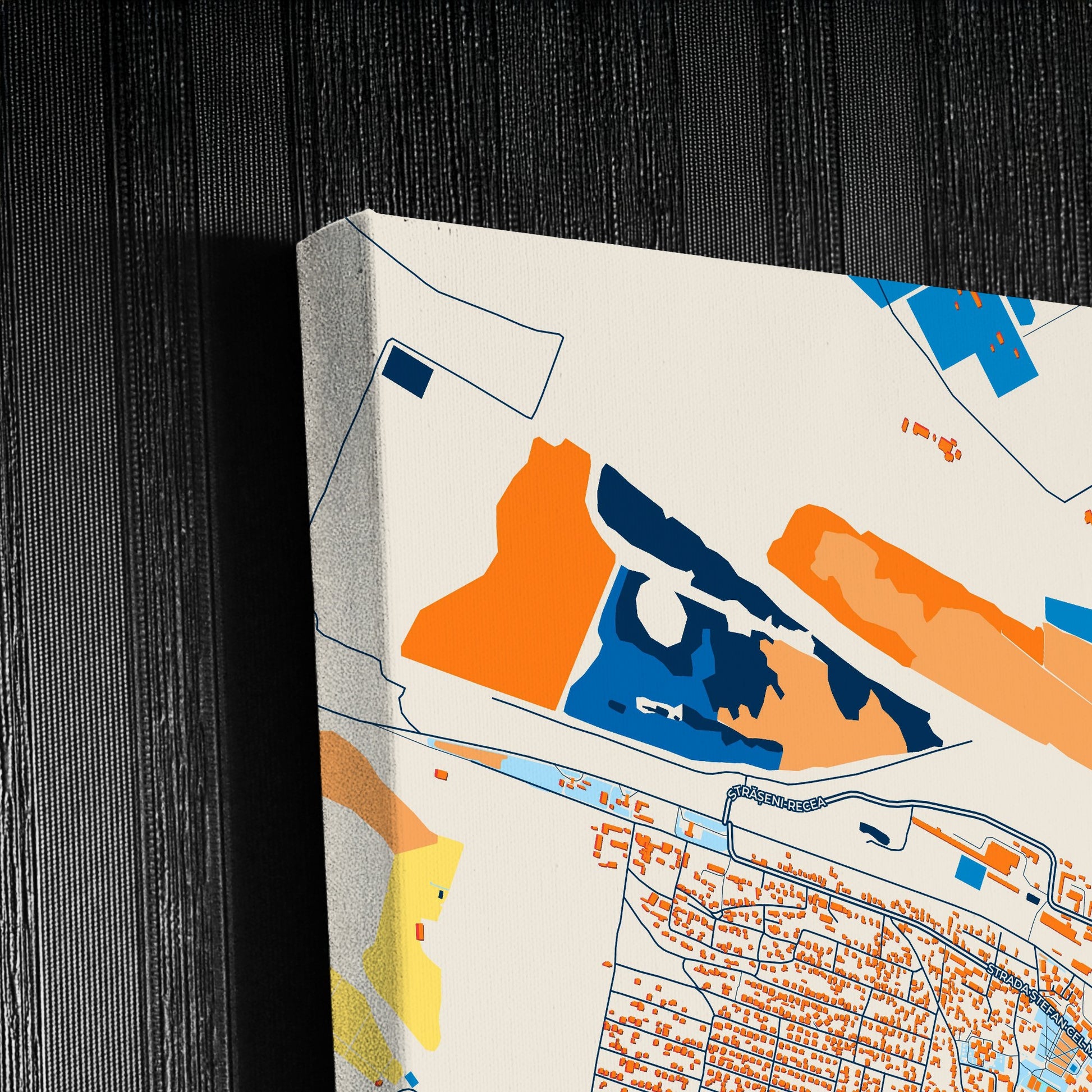 Strășeni Moldova Colorful City Map Canvas Print Detail