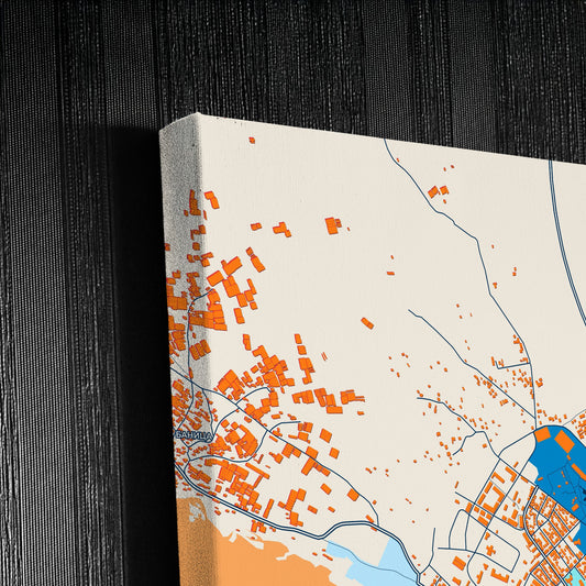 Strumica North Macedonia Colorful City Map Canvas Print Detail