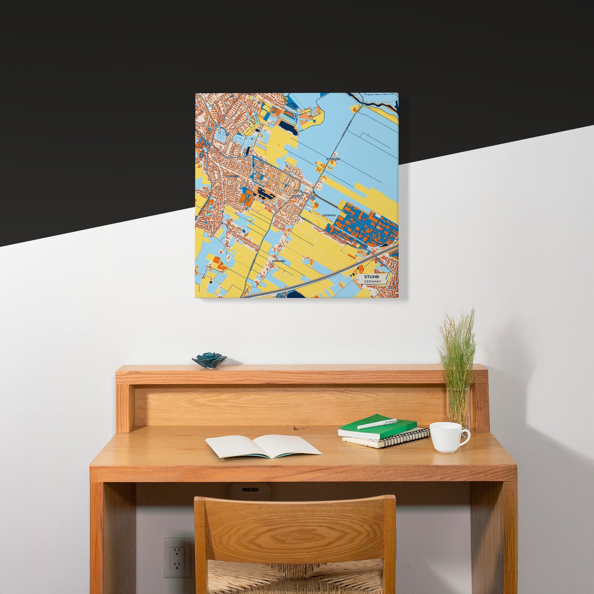 Stuhr Germany Colorful City Map Canvas Print Scene