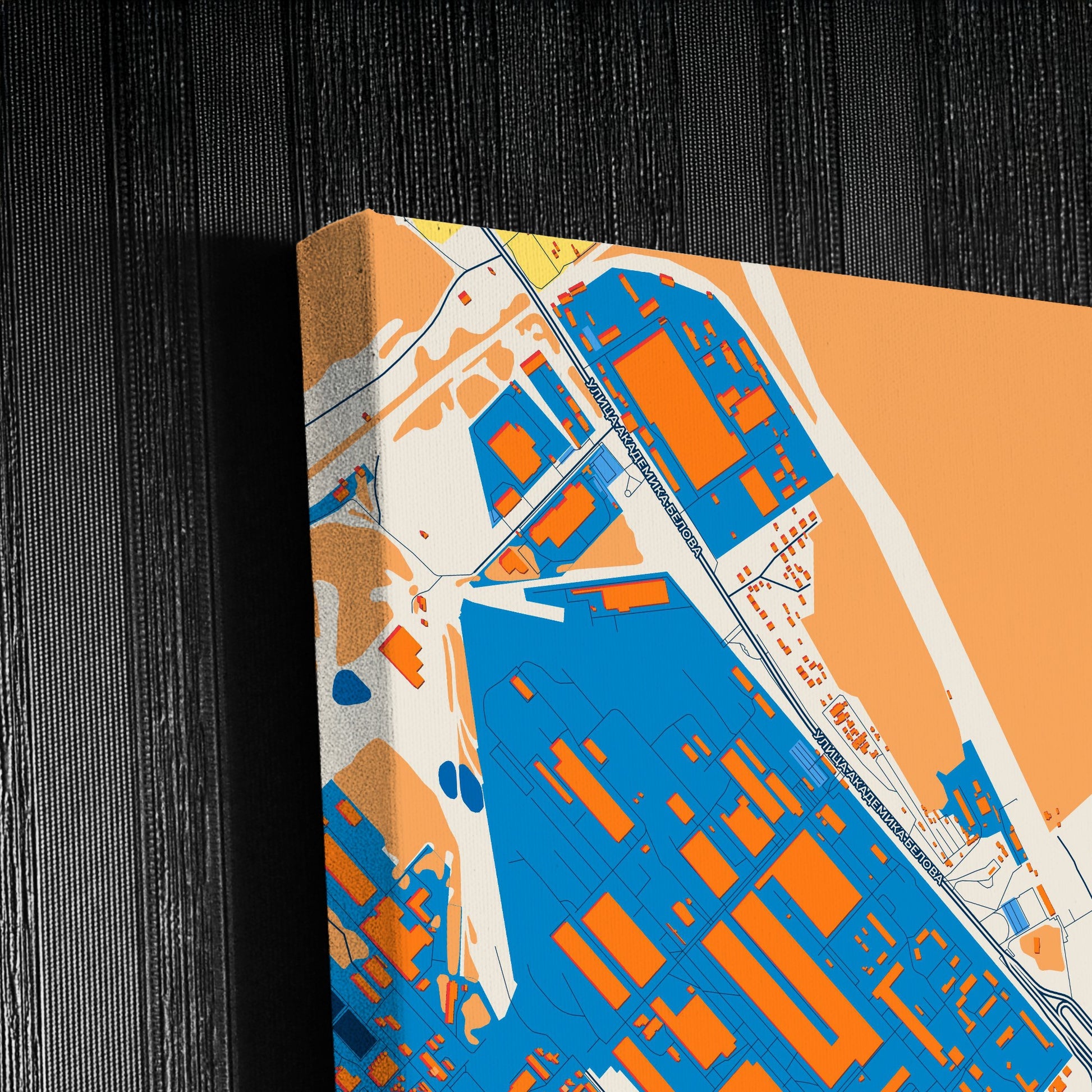 Ступино Russia Colorful City Map Canvas Print Detail