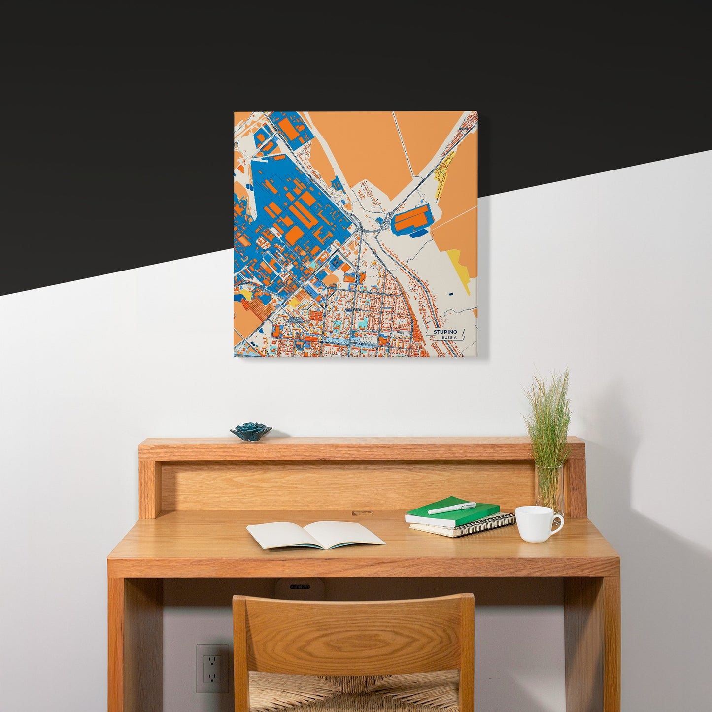 Ступино Russia Colorful City Map Canvas Print Scene