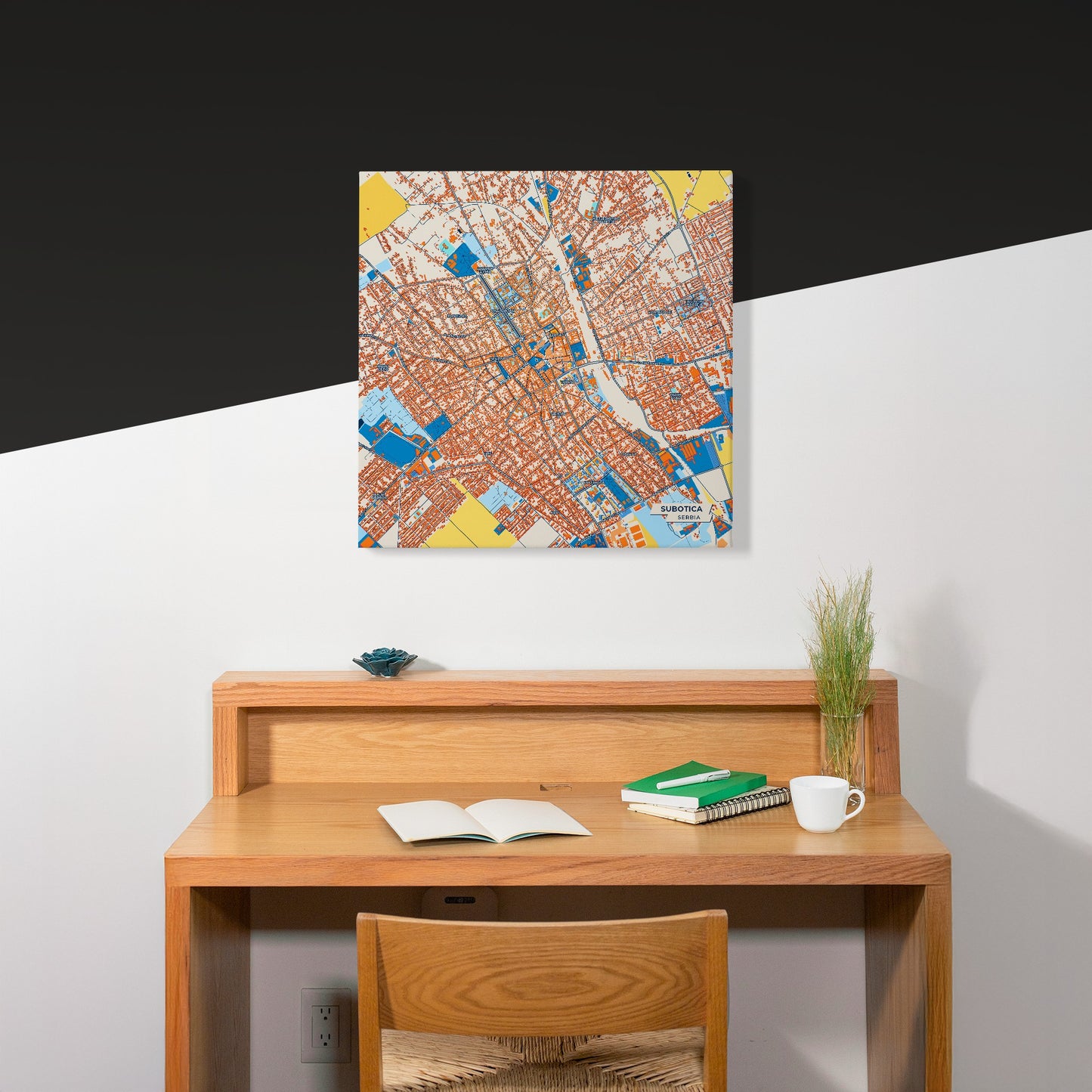 Суботица Serbia Colorful City Map Canvas Print Scene
