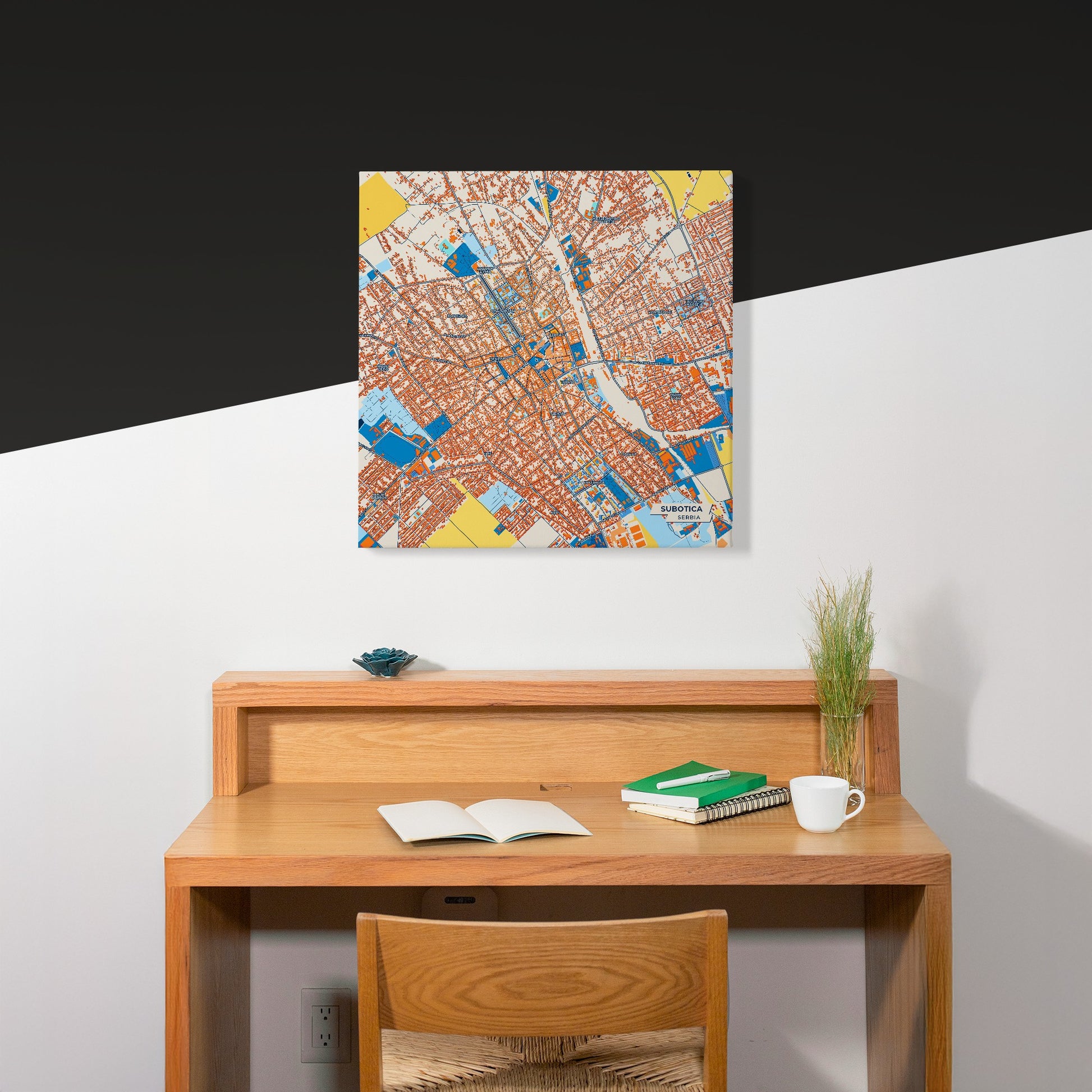 Суботица Serbia Colorful City Map Canvas Print Scene