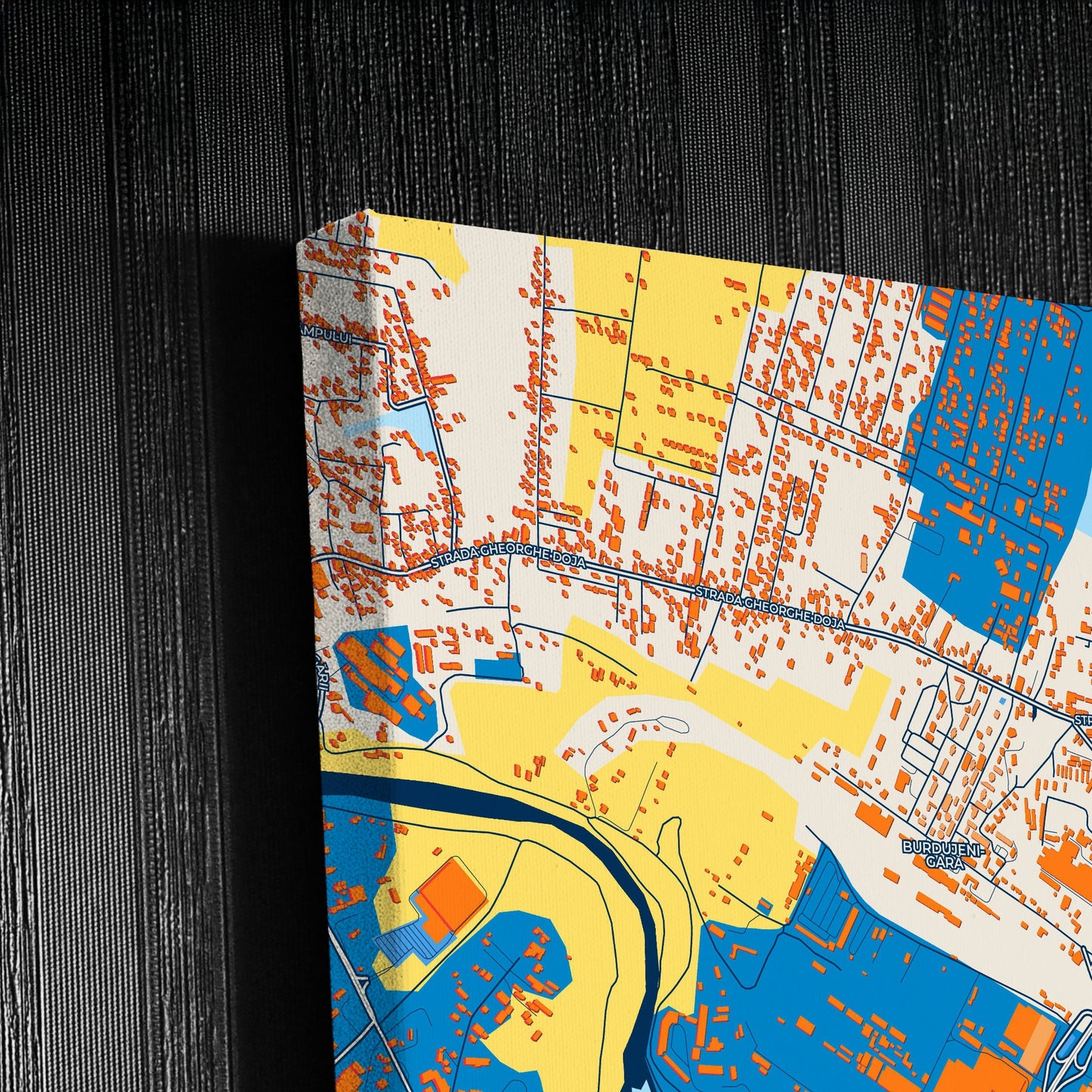 Suceava Romania Colorful City Map Canvas Print Detail