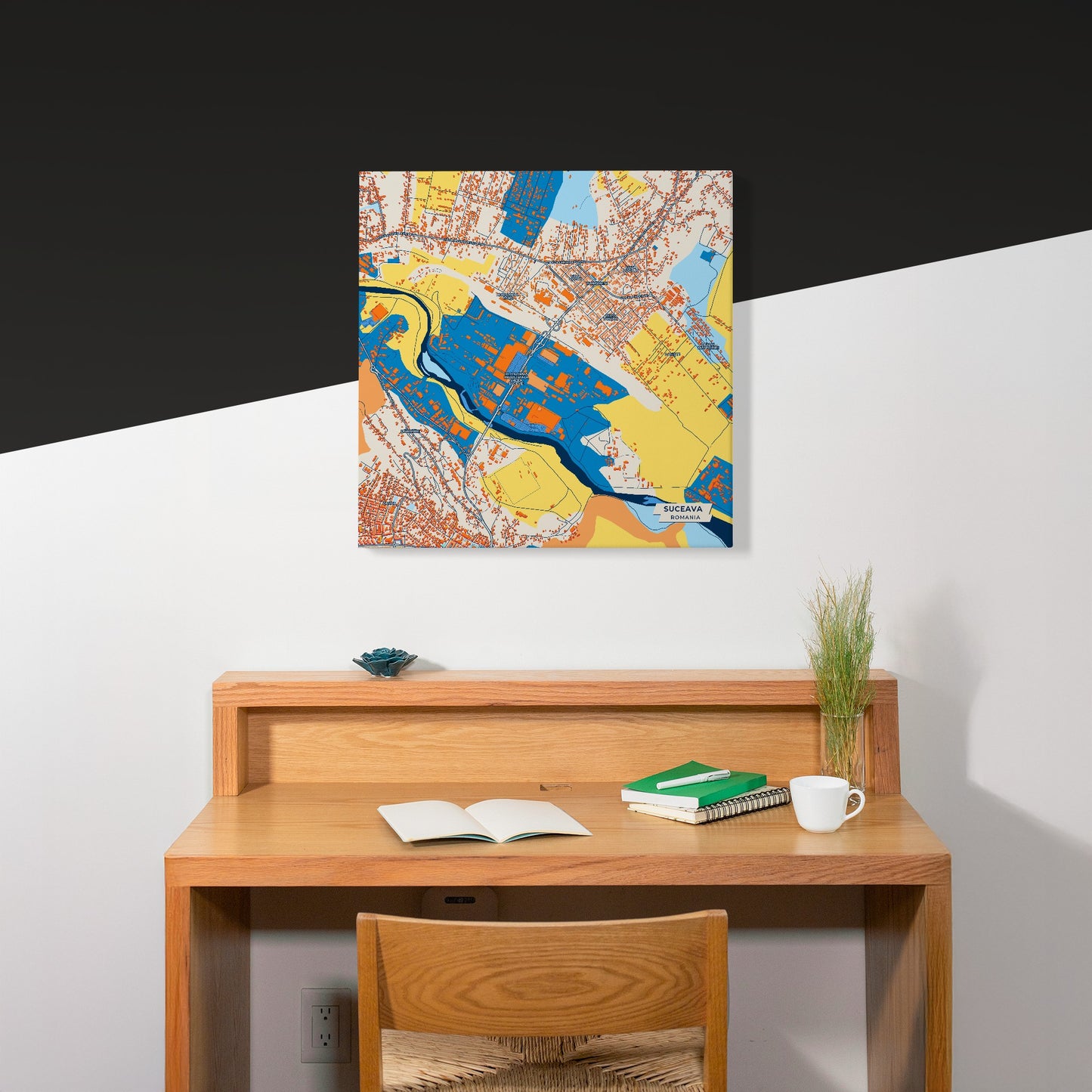 Suceava Romania Colorful City Map Canvas Print Scene