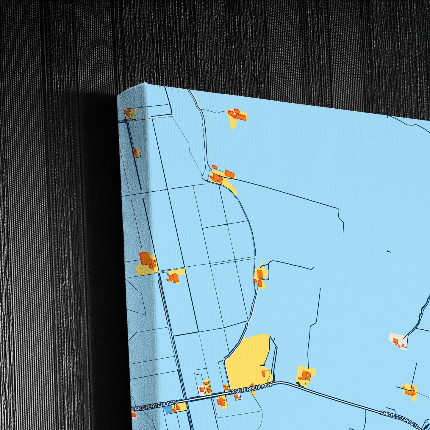 Súdwest-Fryslân Netherlands Colorful City Map Canvas Print Detail