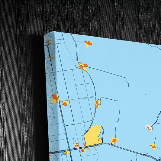 Súdwest-Fryslân Netherlands Colorful City Map Canvas Print Detail