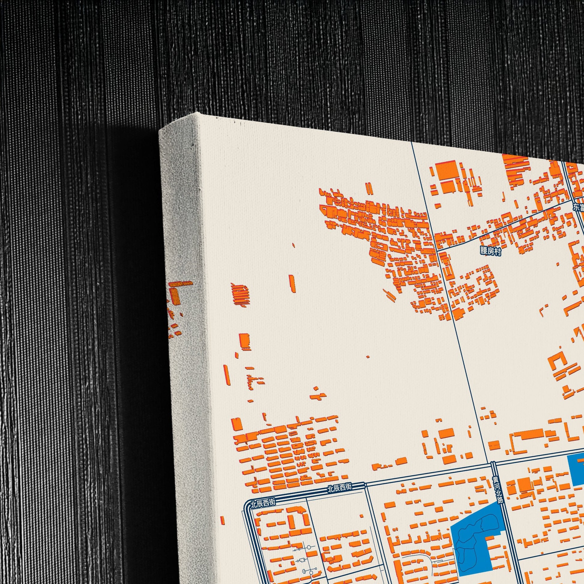 Suihua China Colorful City Map Canvas Print Detail