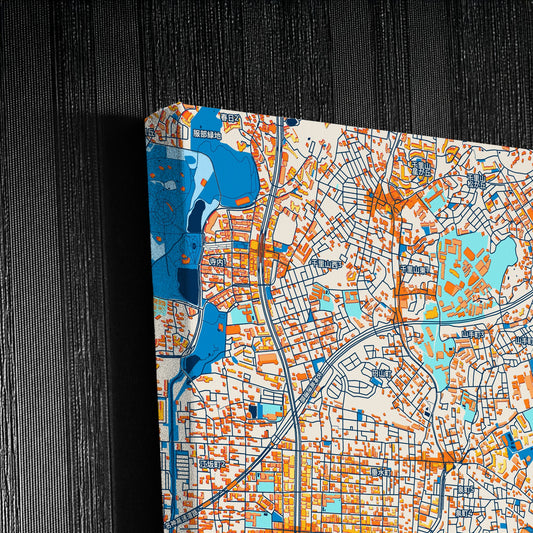 Suita Japan Colorful City Map Canvas Print Detail