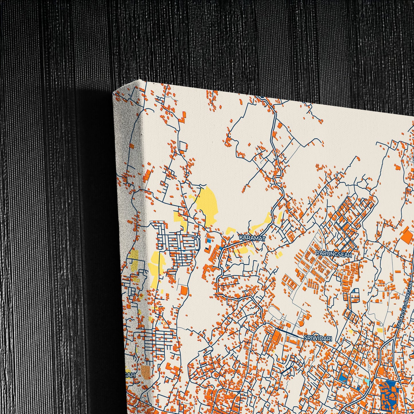 Sukabumi Indonesia Colorful City Map Canvas Print Detail