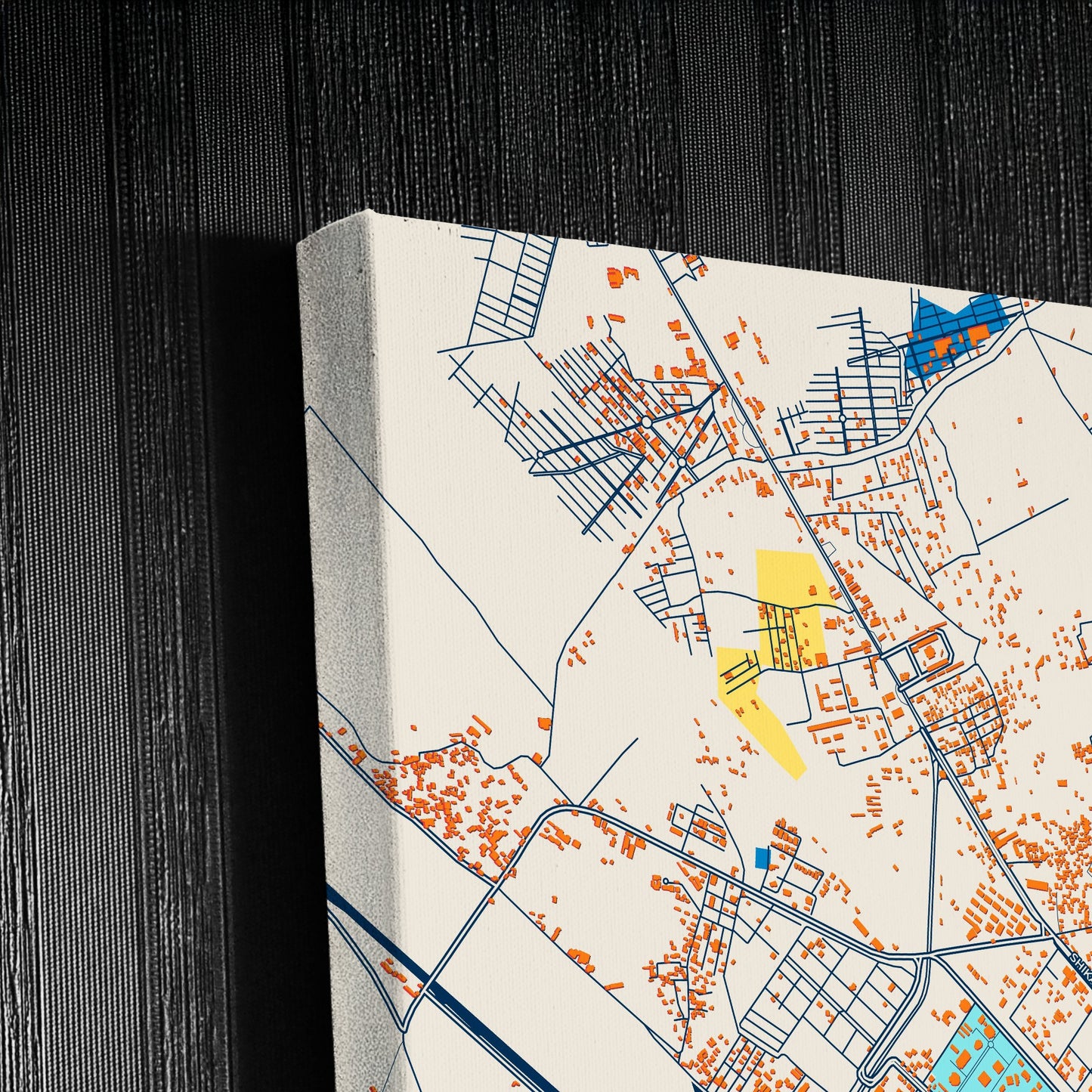 Sukkur Pakistan Colorful City Map Canvas Print Detail