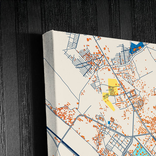 Sukkur Pakistan Colorful City Map Canvas Print Detail