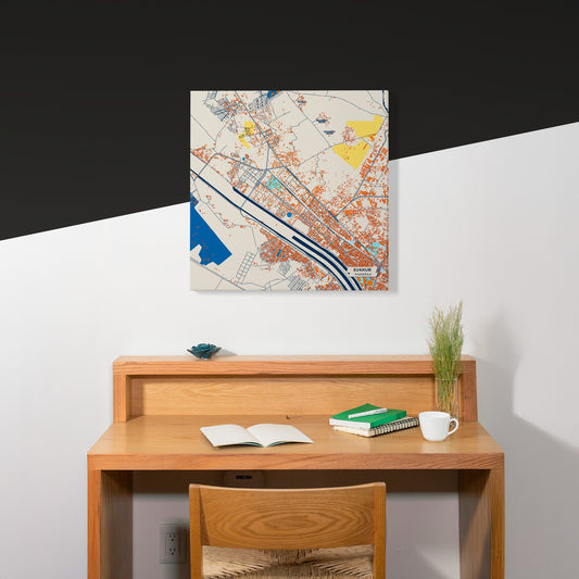 Sukkur Pakistan Colorful City Map Canvas Print Scene