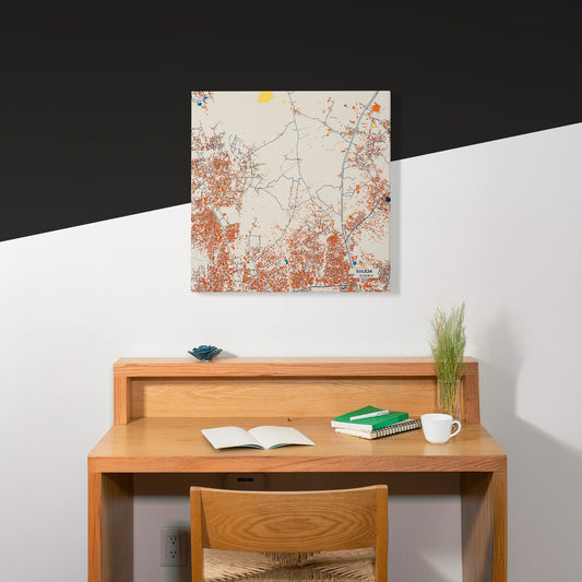 Suleja Nigeria Colorful City Map Canvas Print Scene