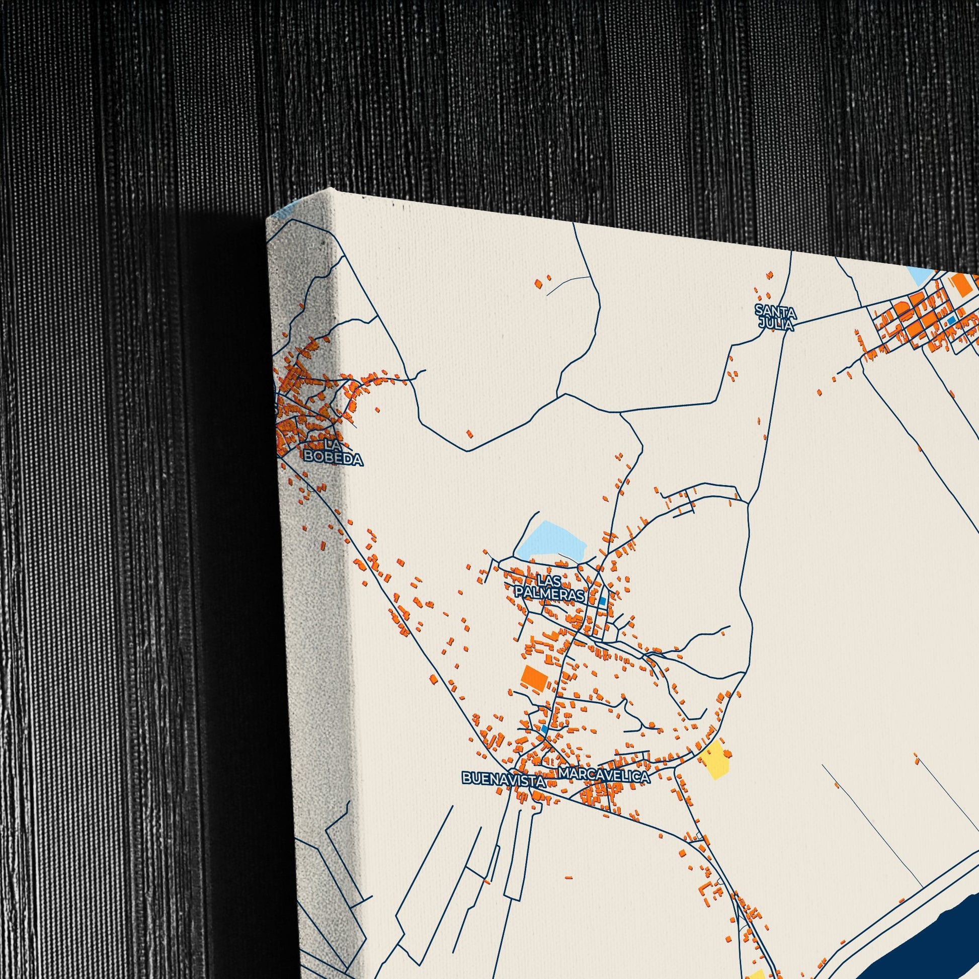 Sullana Peru Colorful City Map Canvas Print Detail