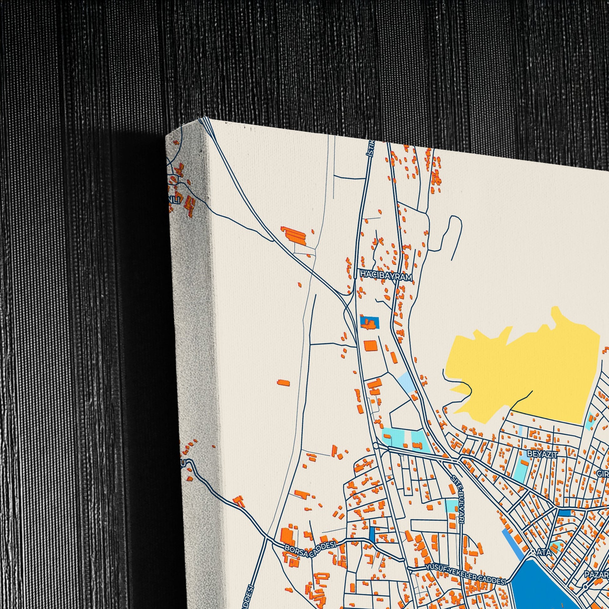 Suluova Turkey Colorful City Map Canvas Print Detail