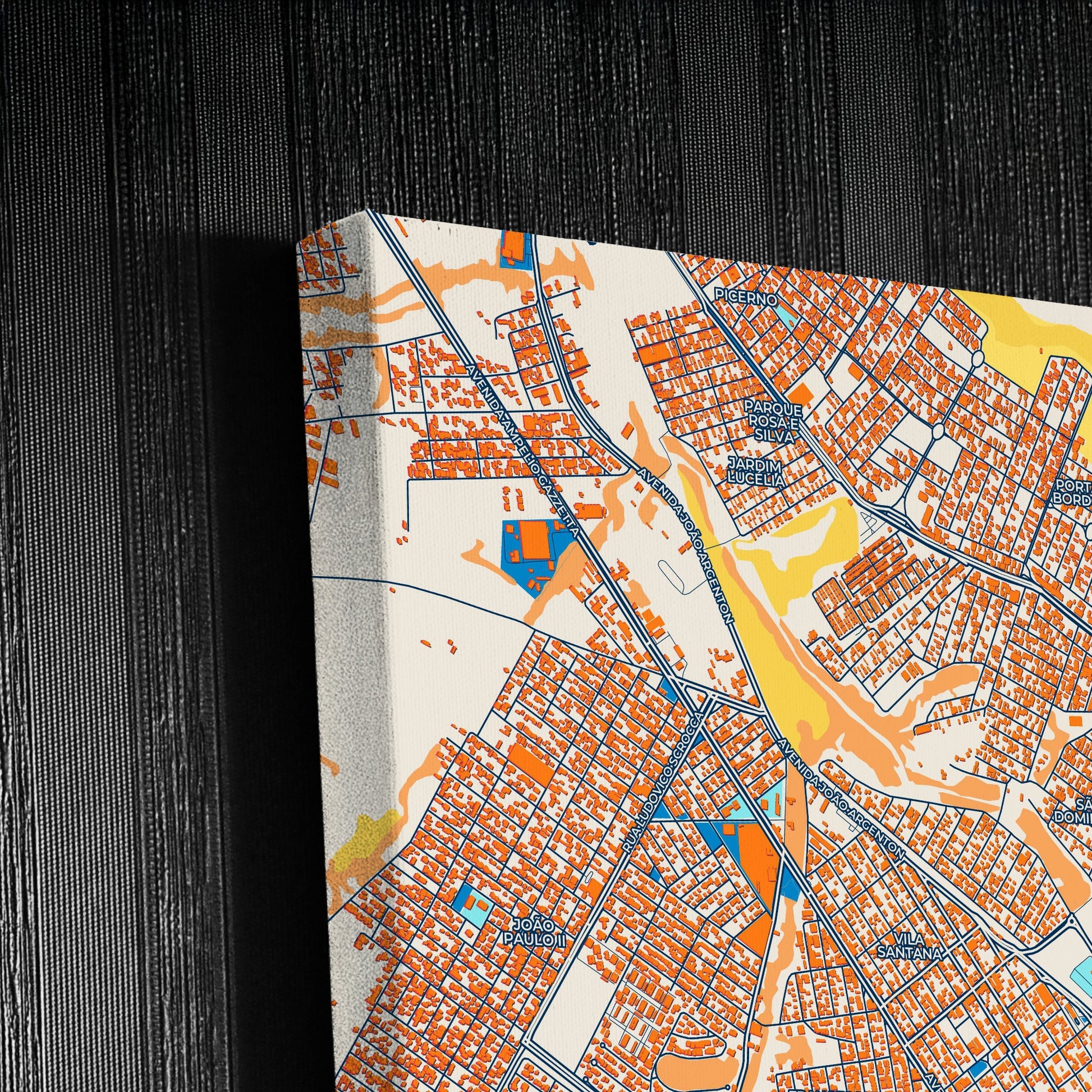 Sumare Brazil Colorful City Map Canvas Print Detail