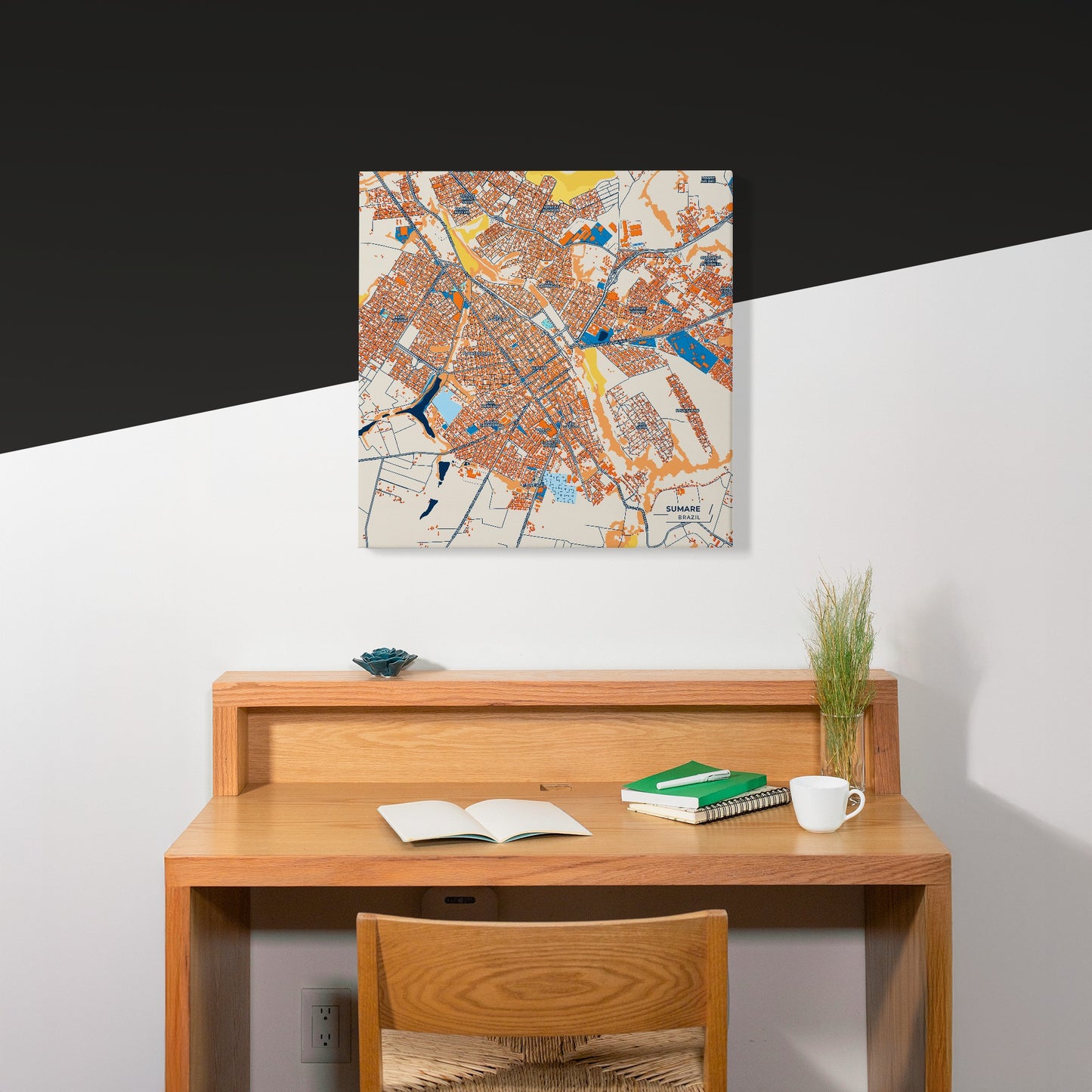 Sumare Brazil Colorful City Map Canvas Print Scene