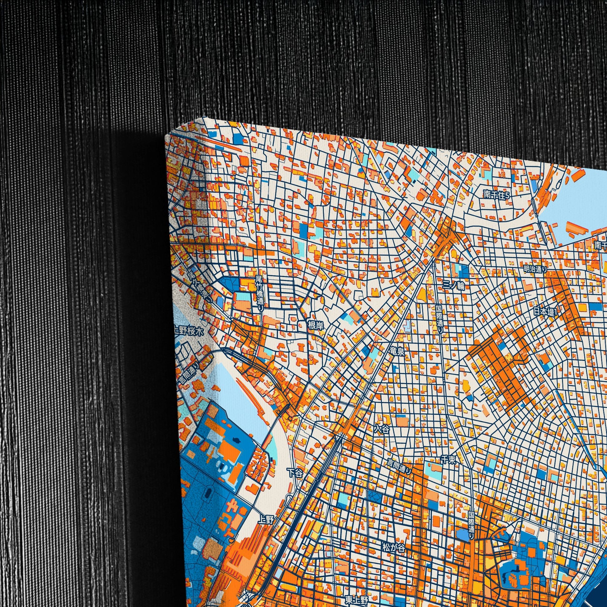Sumida Japan Colorful City Map Canvas Print Detail