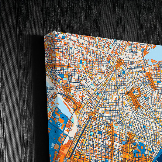 Sumida Japan Colorful City Map Canvas Print Detail