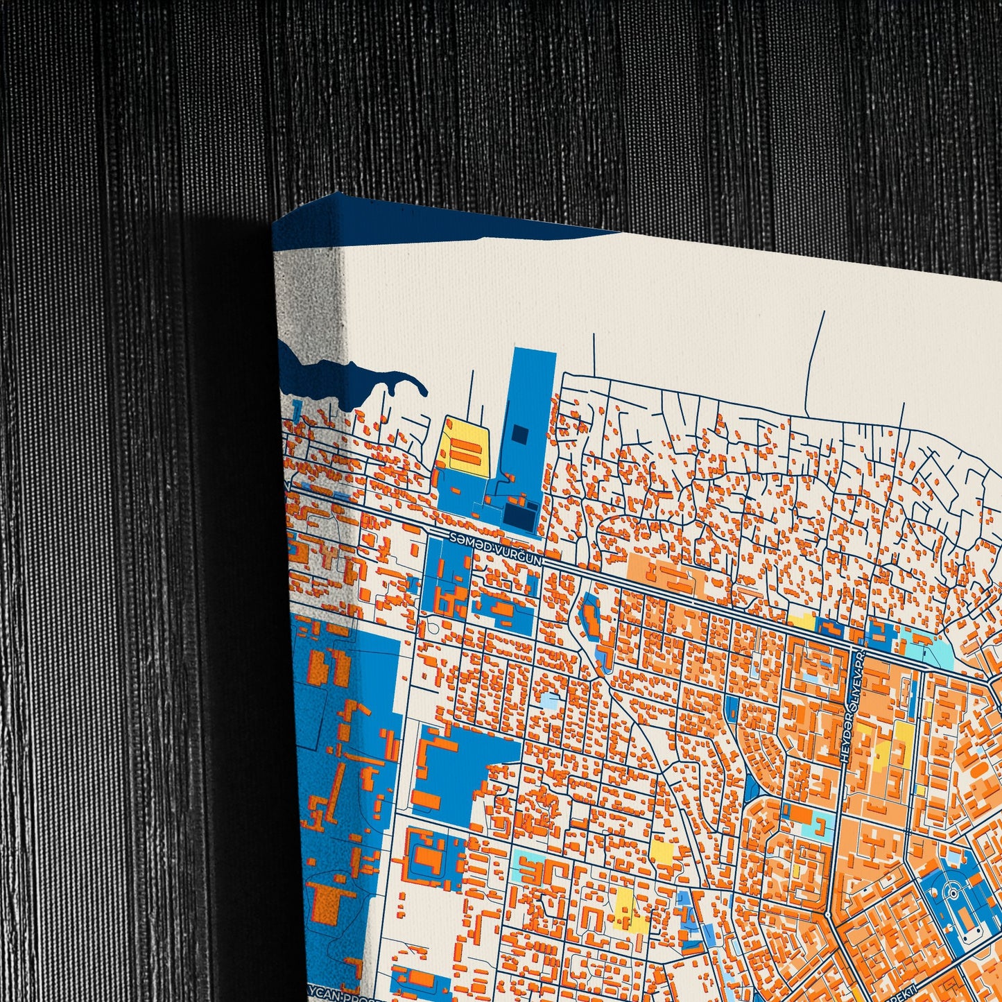 Sumqayit Azerbaijan Colorful City Map Canvas Print Detail