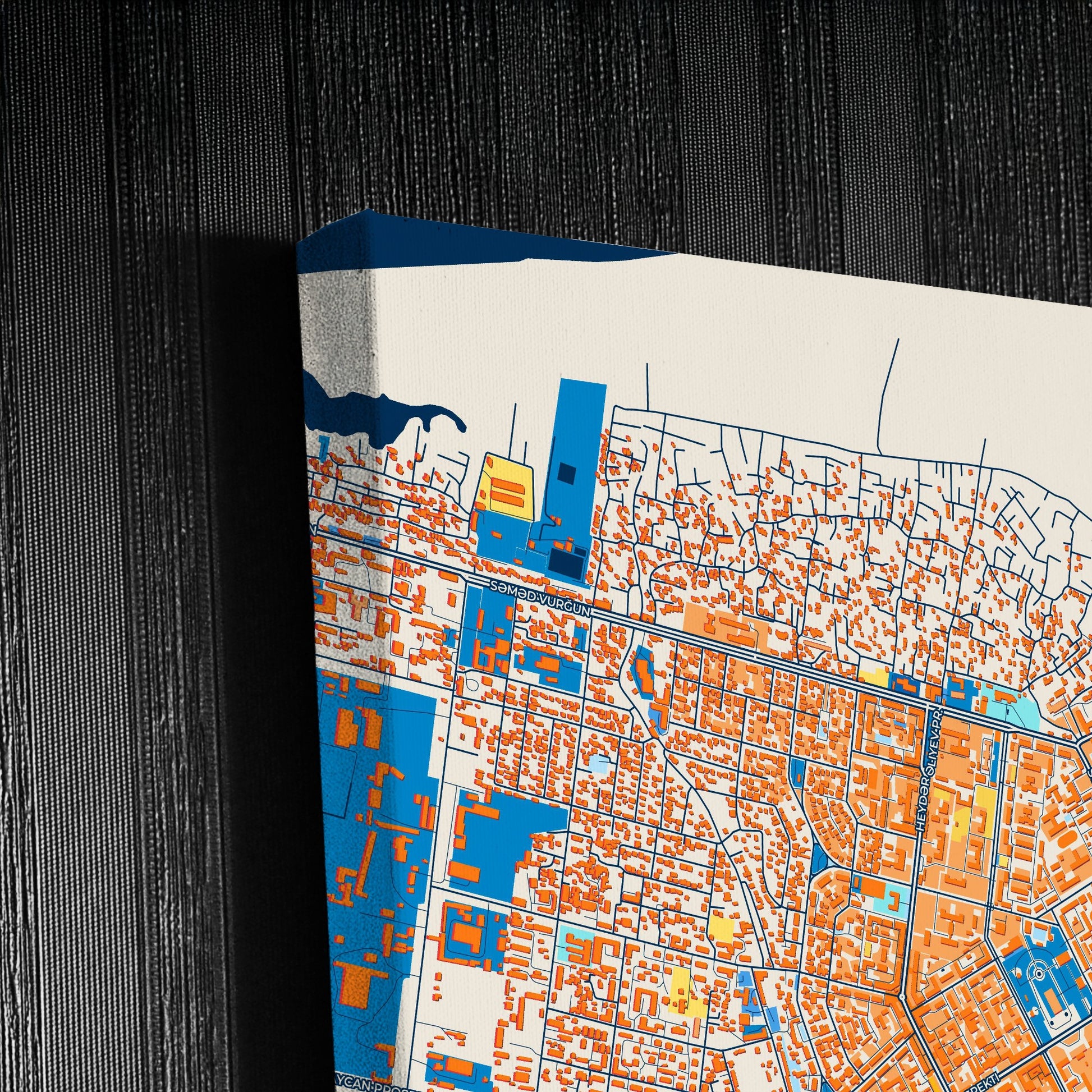 Sumqayit Azerbaijan Colorful City Map Canvas Print Detail