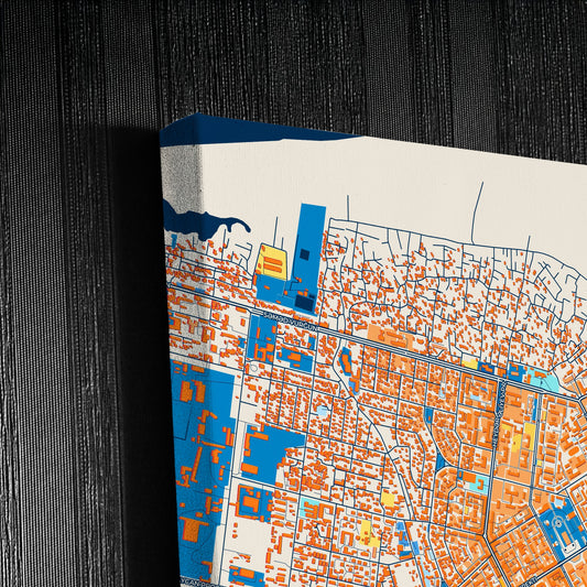 Sumqayit Azerbaijan Colorful City Map Canvas Print Detail