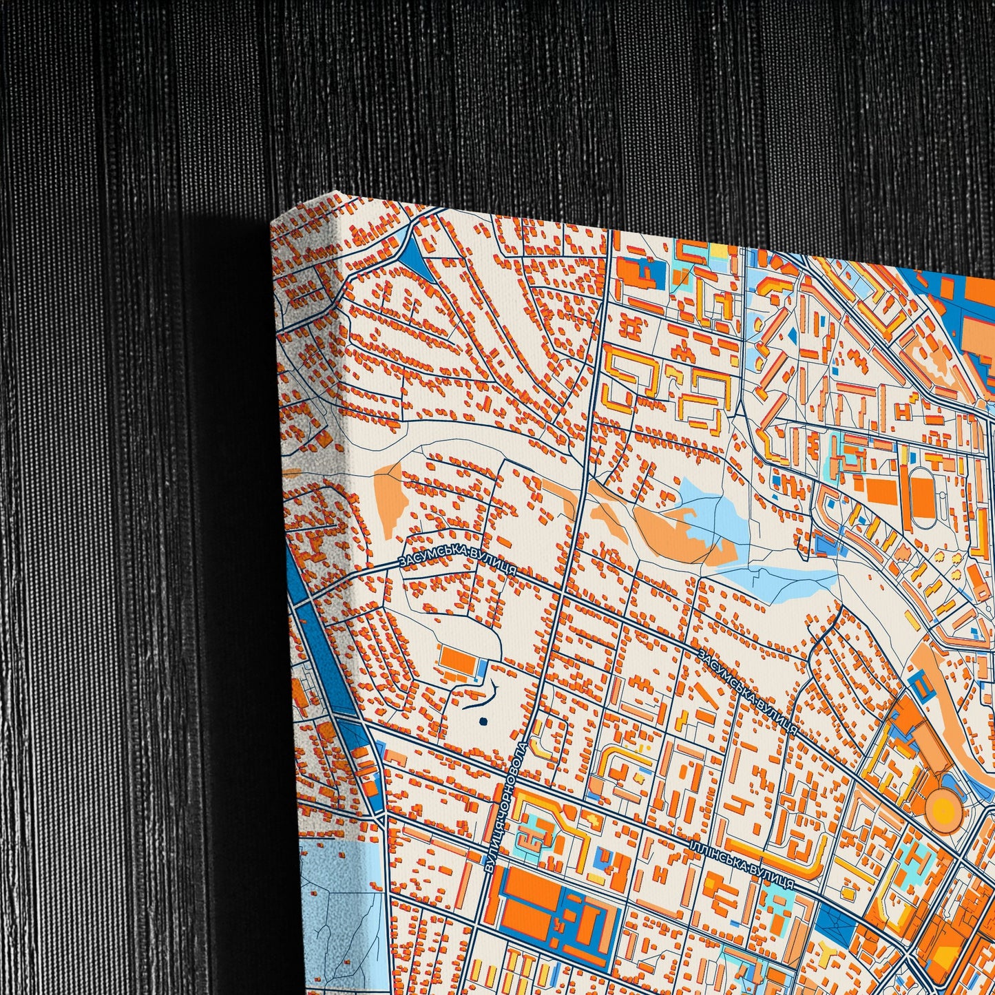 Суми Ukraine Colorful City Map Canvas Print Detail