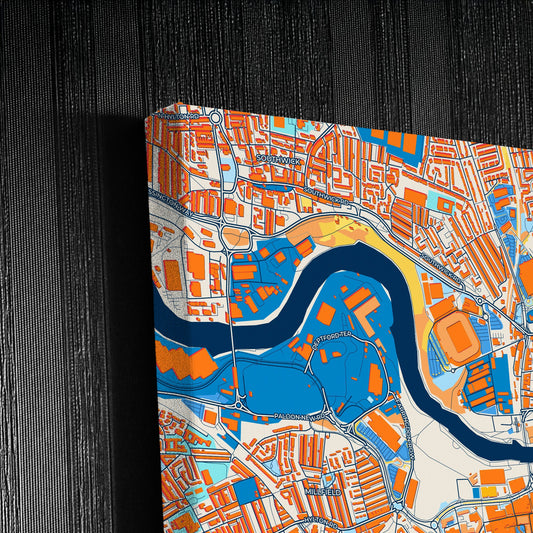 Sunderland England Colorful City Map Canvas Print Detail