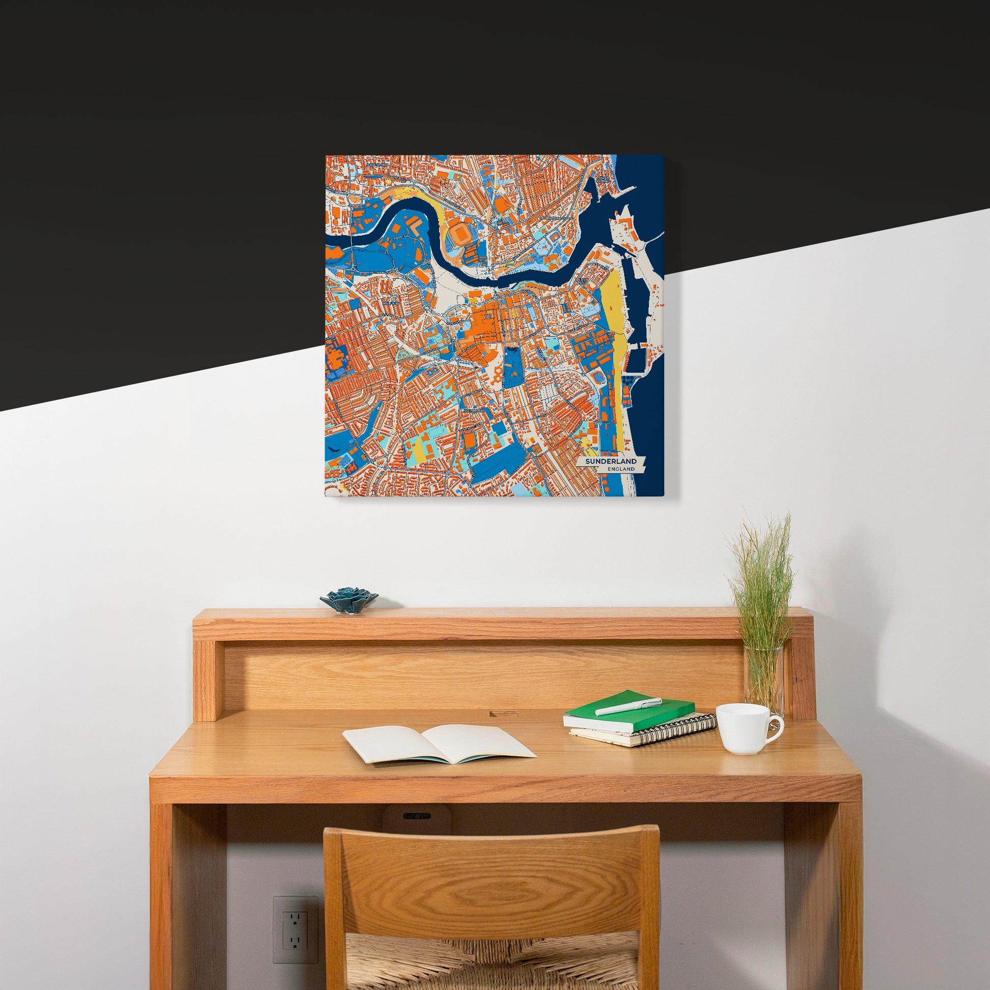 Sunderland England Colorful City Map Canvas Print Scene