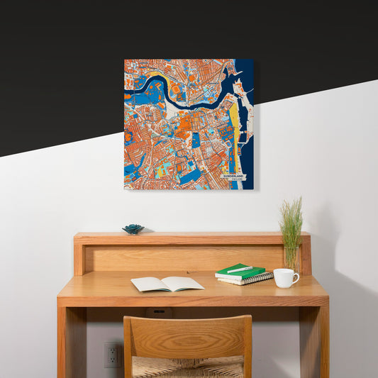 Sunderland England Colorful City Map Canvas Print Scene