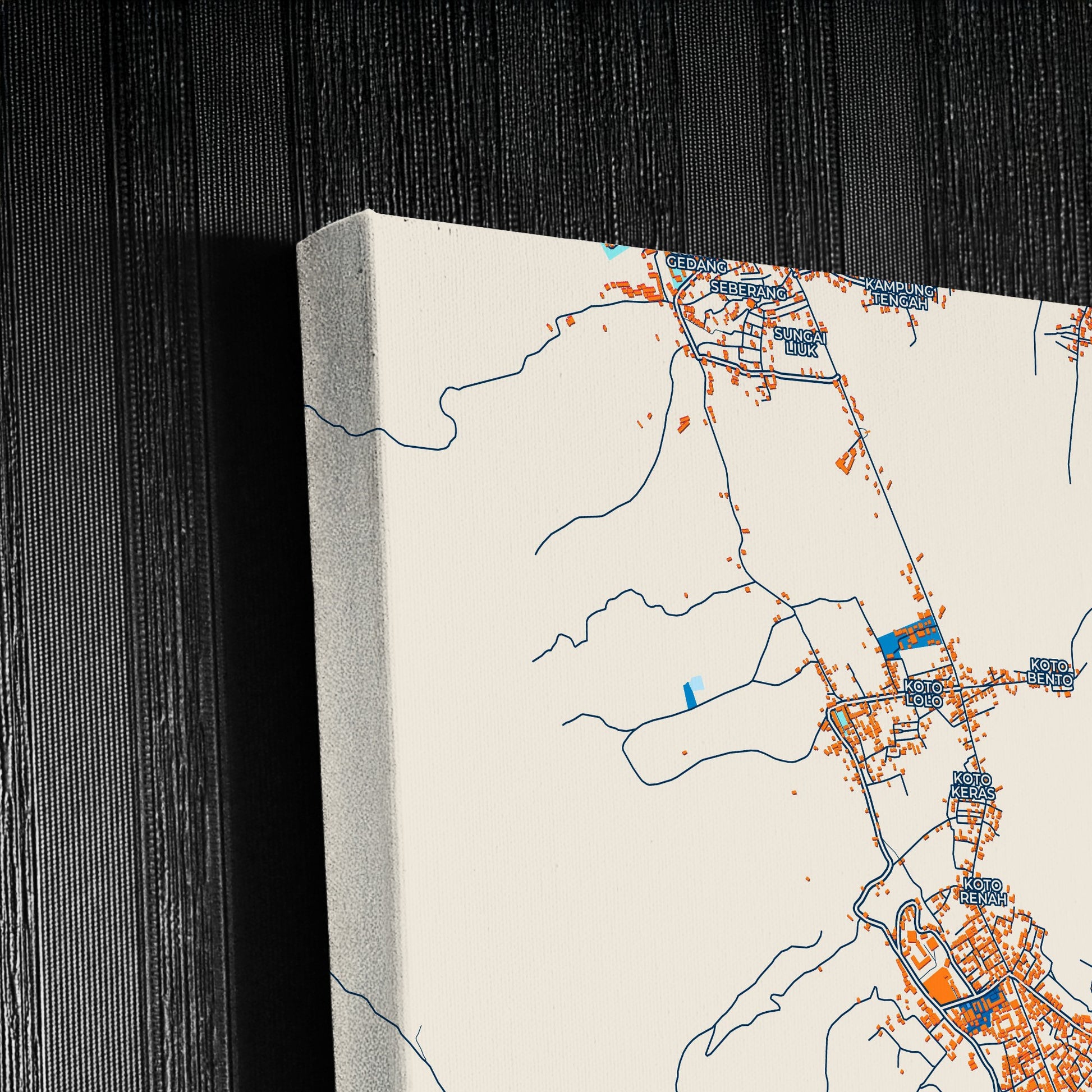 Sungai Penuh Indonesia Colorful City Map Canvas Print Detail