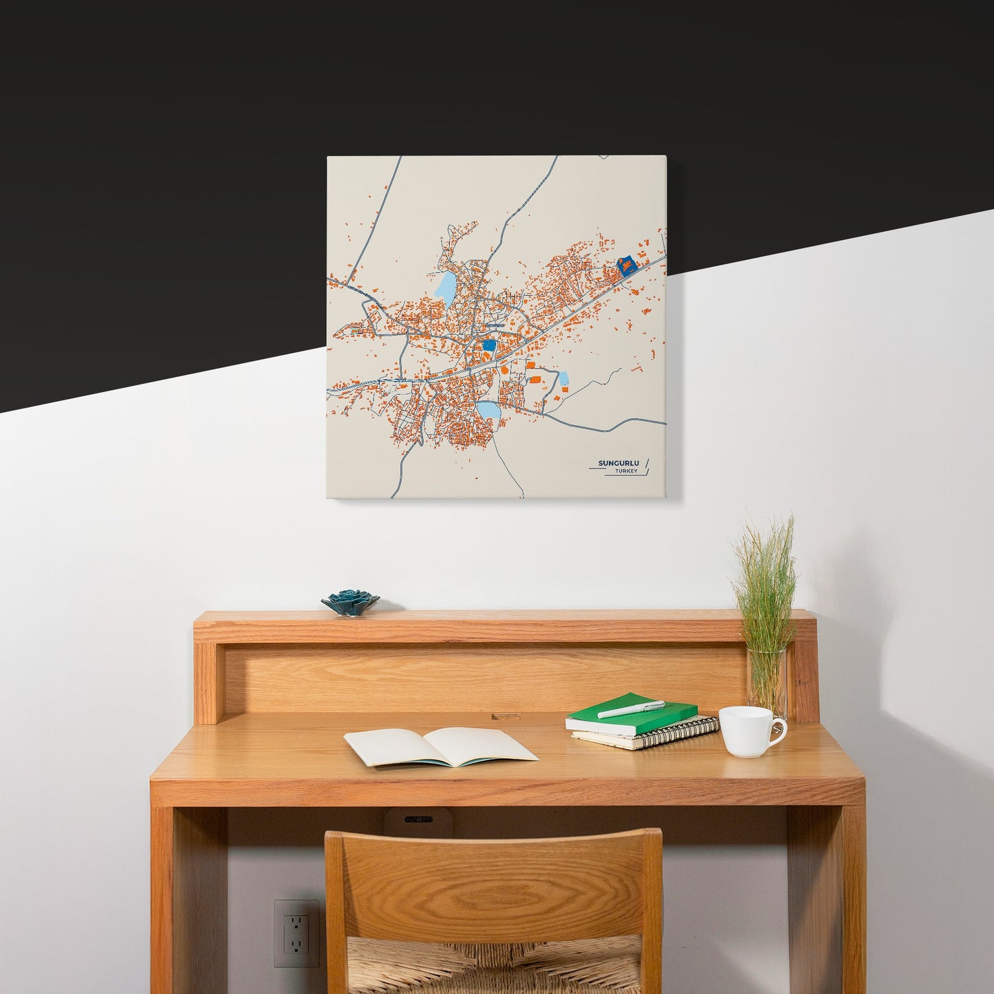 Sungurlu Turkey Colorful City Map Canvas Print Scene