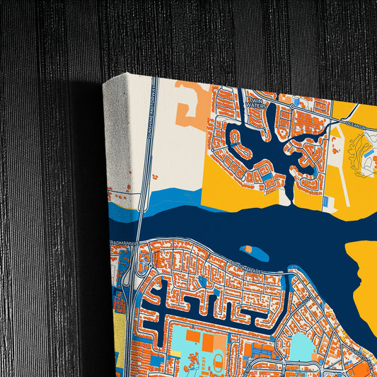 Sunshine Coast Australia Colorful City Map Canvas Print Detail