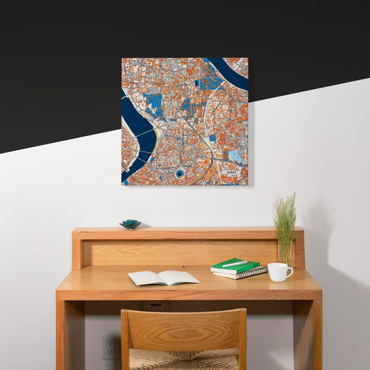 Surat India Colorful City Map Canvas Print Scene