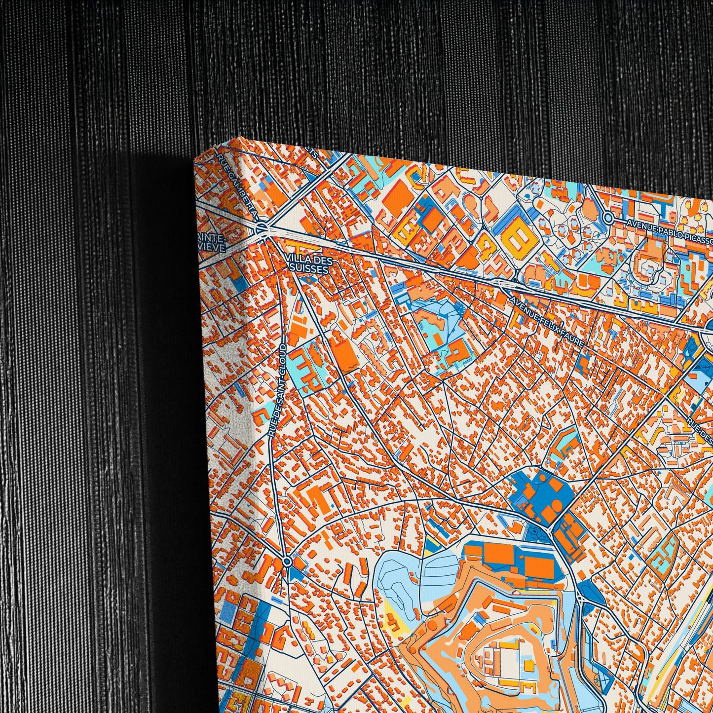 Suresnes France Colorful City Map Canvas Print Detail