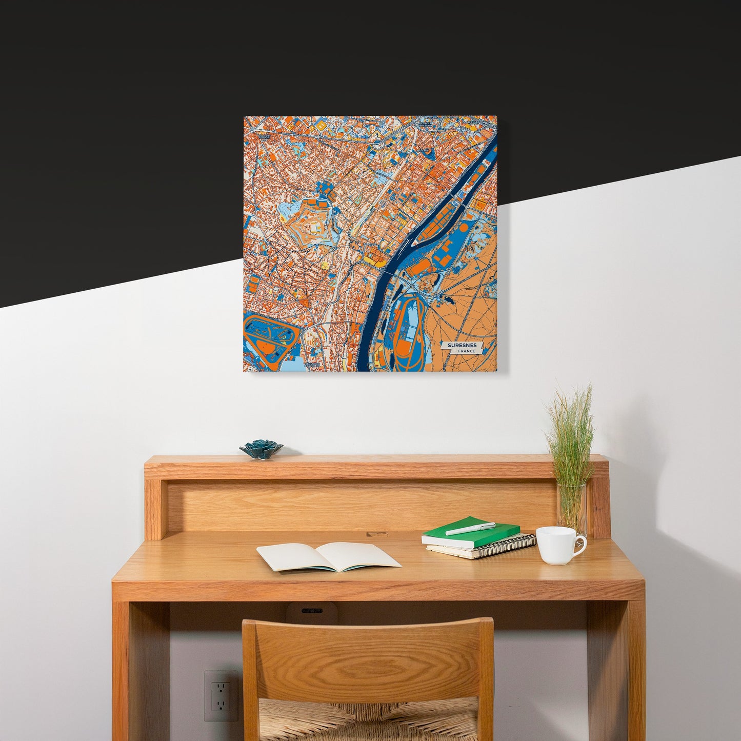 Suresnes France Colorful City Map Canvas Print Scene