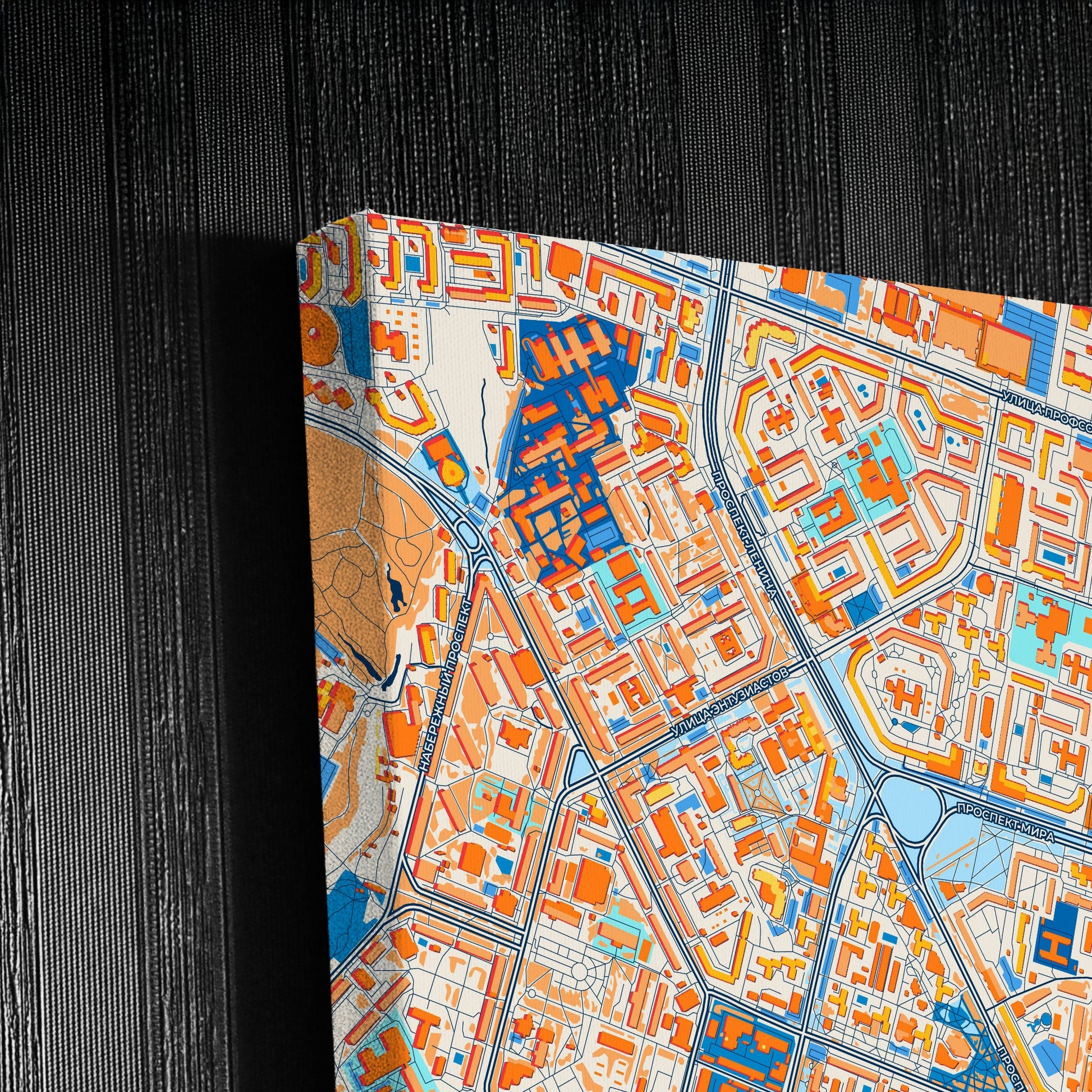 Сургут Russia Colorful City Map Canvas Print Detail