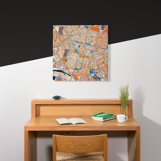 Сургут Russia Colorful City Map Canvas Print Scene