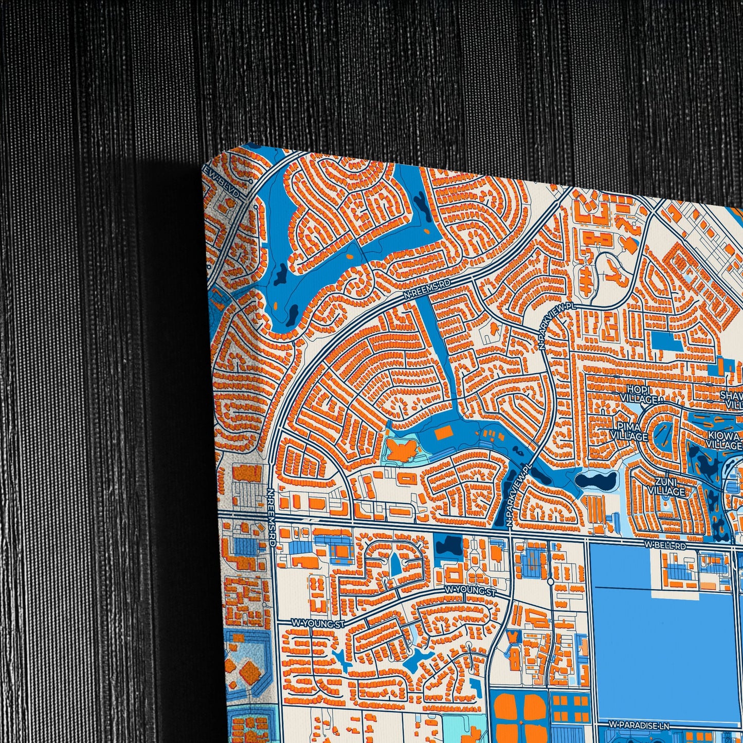 Surprise Arizona Colorful City Map Canvas Print Detail
