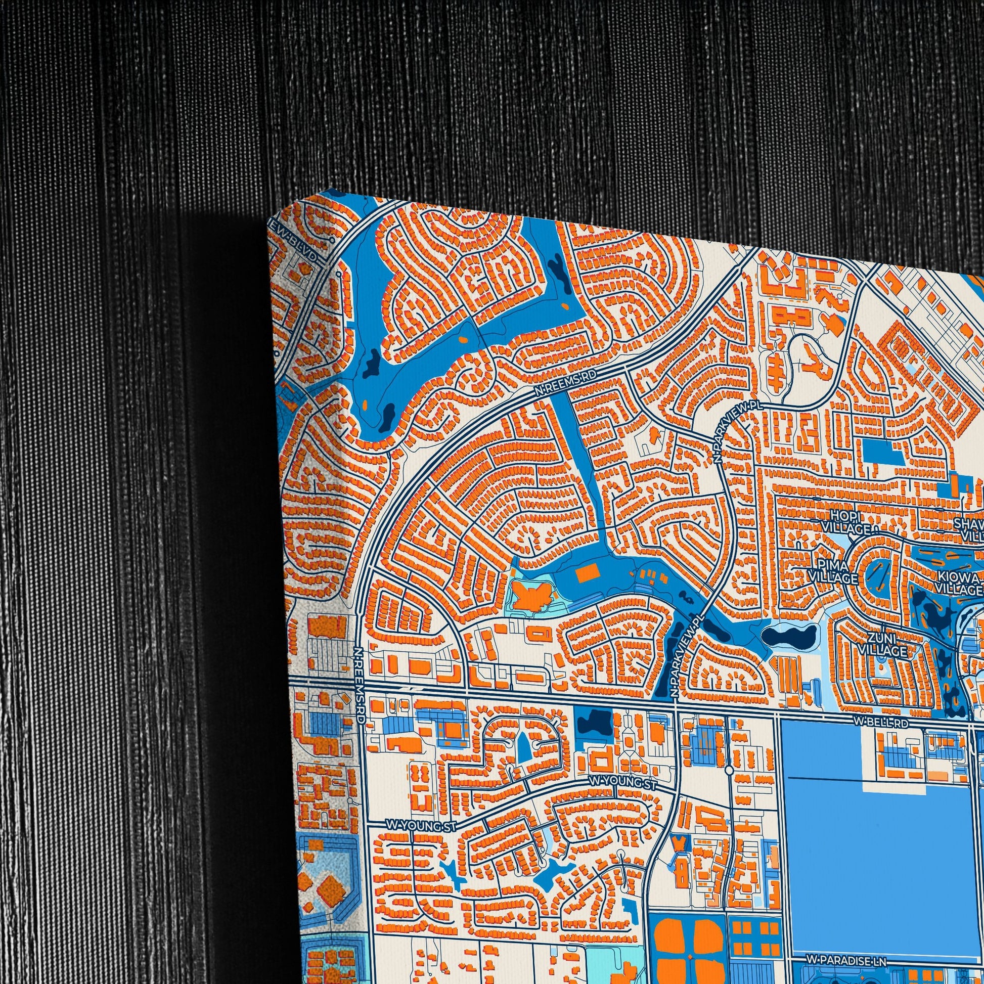Surprise Arizona Colorful City Map Canvas Print Detail