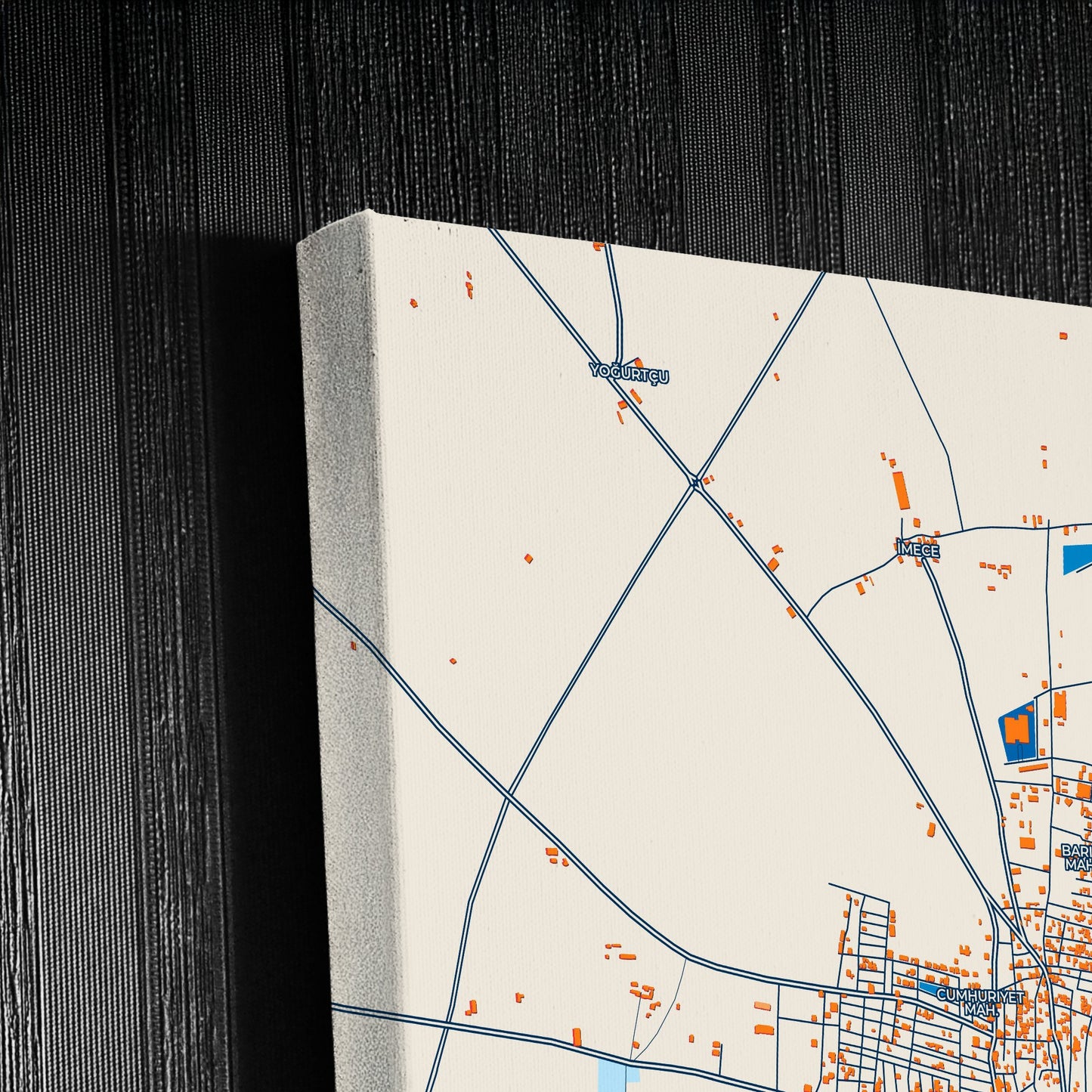 Suruç Turkey Colorful City Map Canvas Print Detail