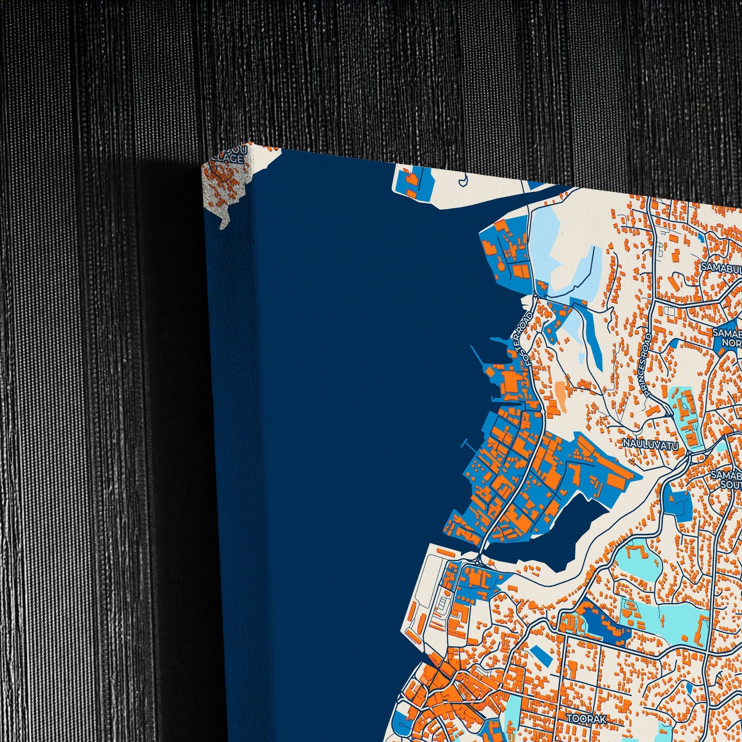 Suva Fiji Colorful City Map Canvas Print Detail