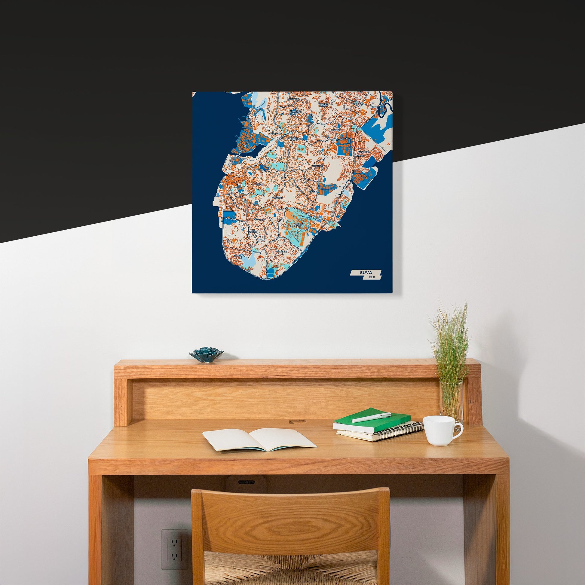 Suva Fiji Colorful City Map Canvas Print Scene