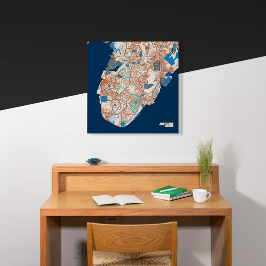 Suva Fiji Colorful City Map Canvas Print Scene
